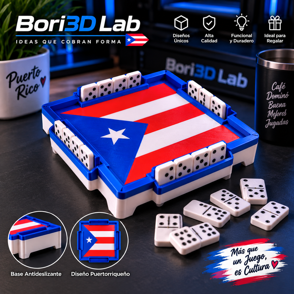 Mesa Mini de Dominó Puerto Rico – Incluye Dominós 🇵🇷